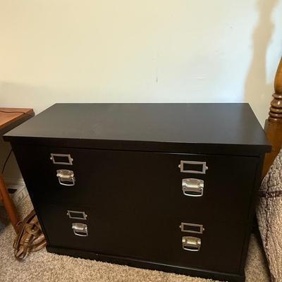 Pottery Barn black filing cabinet