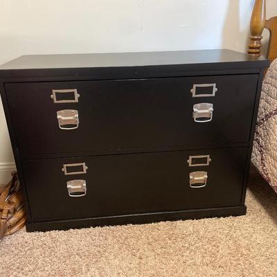 Pottery Barn black filing cabinet