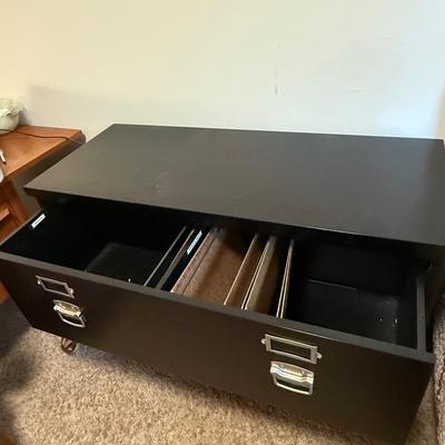 Pottery Barn black filing cabinet