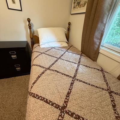 Wood twin bed