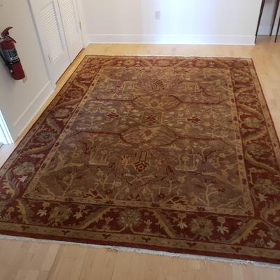 8' x 10' Hand Tufted Rust and Tan Rug (D-KD