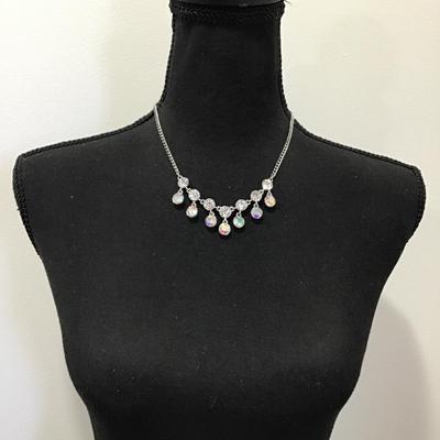 Beautiful iridescent crystal necklace