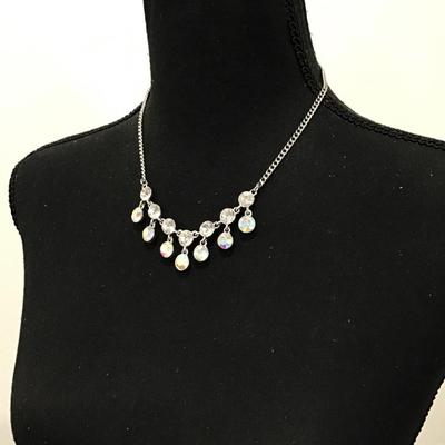 Beautiful iridescent crystal necklace