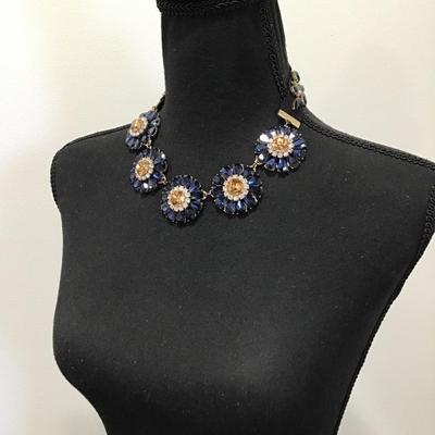 Beautiful , Ann Taylor navy blue floral statement, necklace