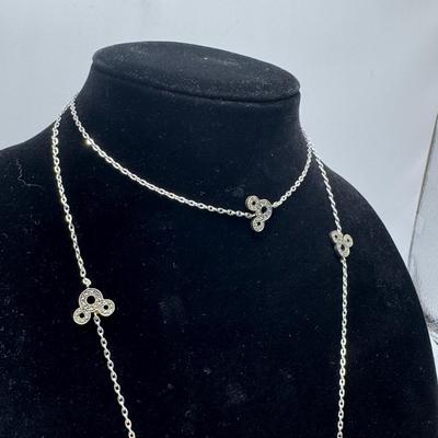 Judith Jack Marcasite Disney Necklace and Walt Disney Mickey Mouse Watch (ST-DZ)