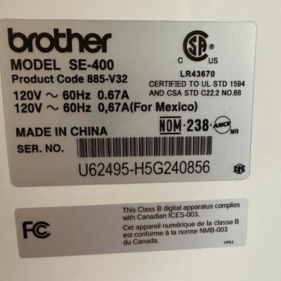 Brother SE400 Sewing/Embroidery Machine and Accessories