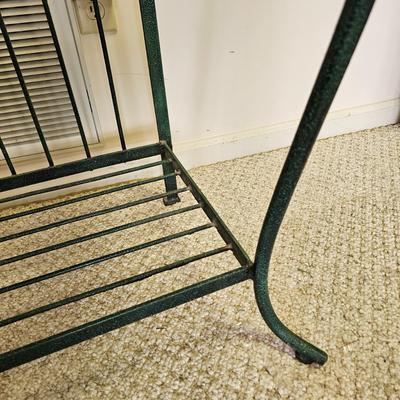 Wrought Iron, Glass & Wicker Baker's Rack (BD-JS)