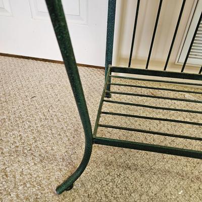 Wrought Iron, Glass & Wicker Baker's Rack (BD-JS)