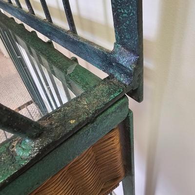 Wrought Iron, Glass & Wicker Baker's Rack (BD-JS)