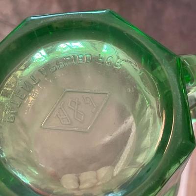 Green glass kitchen items