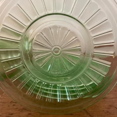Green glass kitchen items