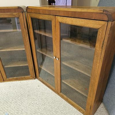 Rounded Pair of Glass Door Bookcases (BD-JS)
