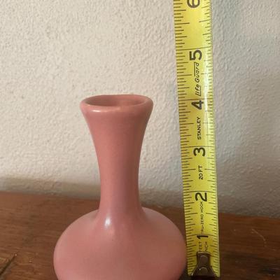 2 small McCoy pots and 1 pink vase