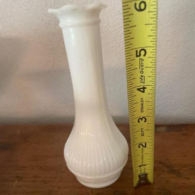 Milk glass bowls and vase