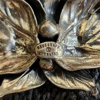 Sale Photo Thumbnail #320: This auction lot is for a Danecraft Sterling Flower Necklace.  This is a stunning example of fine sterling jewelry.  The necklace weighs about 28.3 grams.  Primavera Designs of Italy now has a USA division, known as Danecraft, with a small factory and Mr.