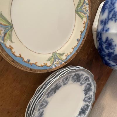 Fancy China plates & soup tureen from England