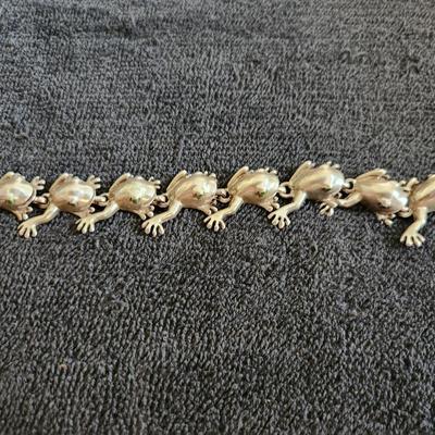 Sterling Army of Frogs Bracelet