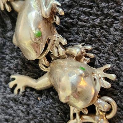 Sterling Army of Frogs Bracelet