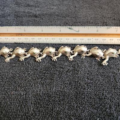 Sterling Army of Frogs Bracelet