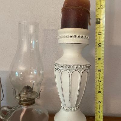 Candle decor and clear kerosene lamp