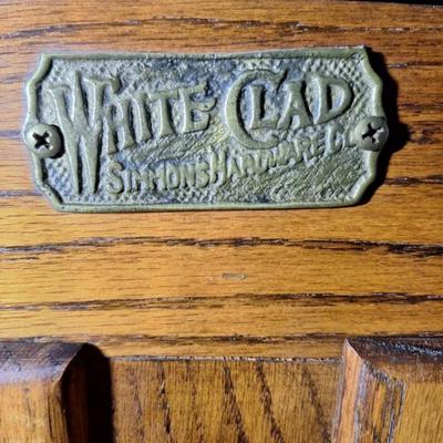 White Clad Oak Antique Ice Box