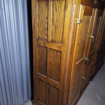 White Clad Oak Antique Ice Box