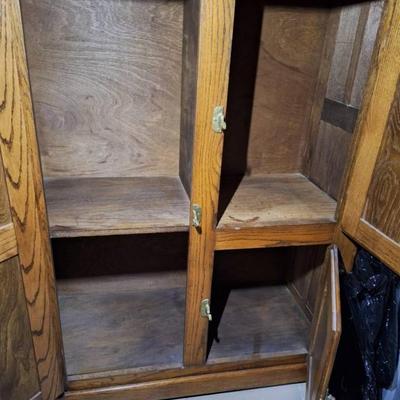 White Clad Oak Antique Ice Box
