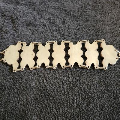 Heavy Sterling & Stone Bracelet