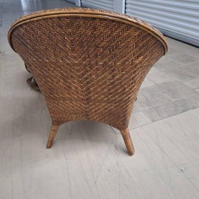 Wicker Wing Chair w/ Special Ordered Indian Cushions