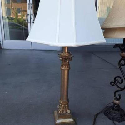Column Pillar Gold Table Lamp