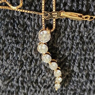 14K Gold & Diamond Necklace.