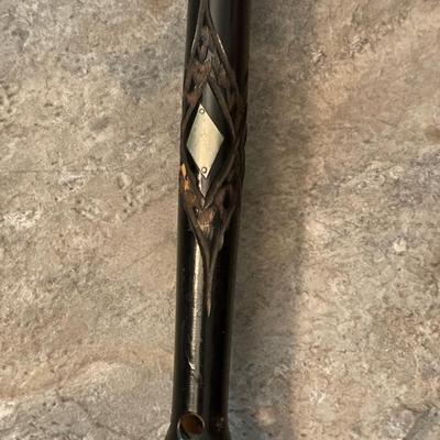 Antique umbrella with carved handle
