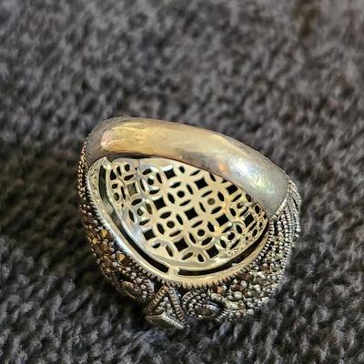Stunning Lavish Citrine & Sterling Silver Dinner Ring