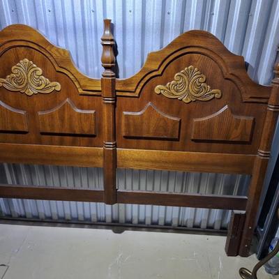 Queen Bed Frame with rails (Bed if wanted good shape)