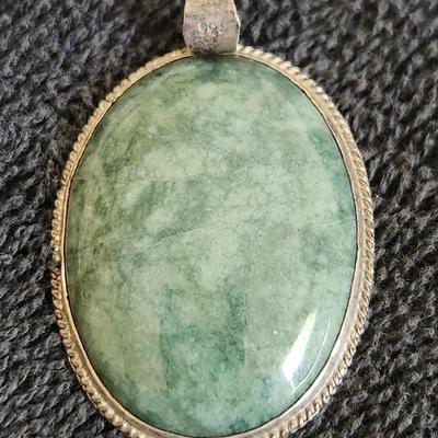 Aventurine Stone Pendant set in a Sterling Holder