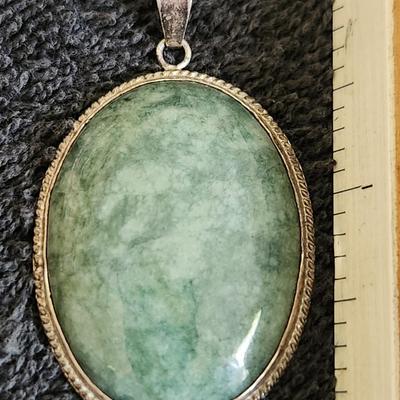 Aventurine Stone Pendant set in a Sterling Holder