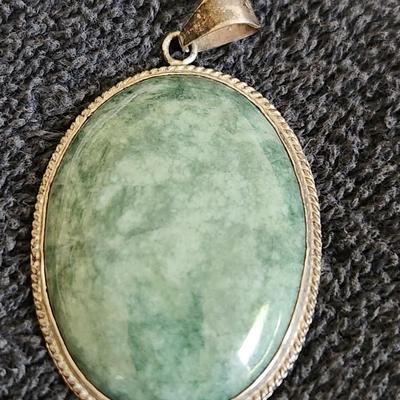 Aventurine Stone Pendant set in a Sterling Holder