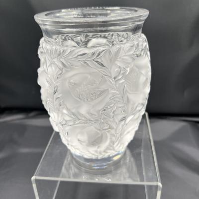 Lalique Bogatelle crystal vase