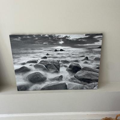 B&W beach artwork
