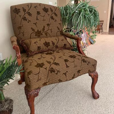 Beautiful brown floral armchair