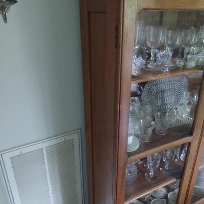 Impressive Antique Eastlake Solid Oak Double Door Dish Cupboard (No Contents)