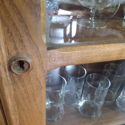 Impressive Antique Eastlake Solid Oak Double Door Dish Cupboard (No Contents)