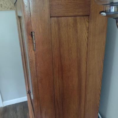Impressive Antique Eastlake Solid Oak Double Door Dish Cupboard (No Contents)