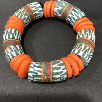 Vintage African glass bead bracelet large chunky