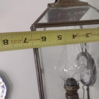 Vintage Brass French Wall Mount Oil Lantern Lamp Holder