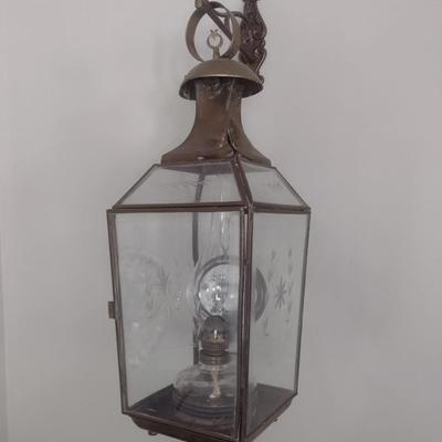 Vintage Brass French Wall Mount Oil Lantern Lamp Holder