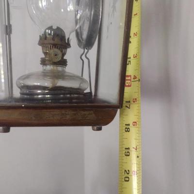 Vintage Brass French Wall Mount Oil Lantern Lamp Holder