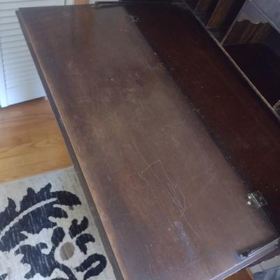 Vintage Walnut Three Drawer Drop Down Secretary Desk