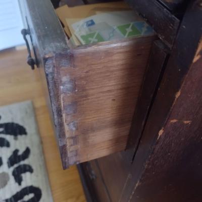 Vintage Walnut Three Drawer Drop Down Secretary Desk
