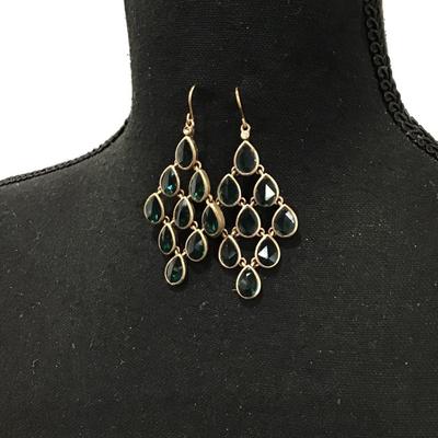 Gorgeous, aquamarine, crystal rhinestones, chandelier, dangle earrings